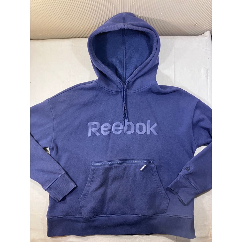 Reebok Purple Hoodie‎ Sweatshirt Pullover Logo Athletic Size L G